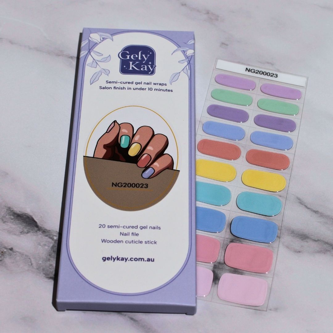 Rainbow Sherbet Semi Cured Gel Nail Kit