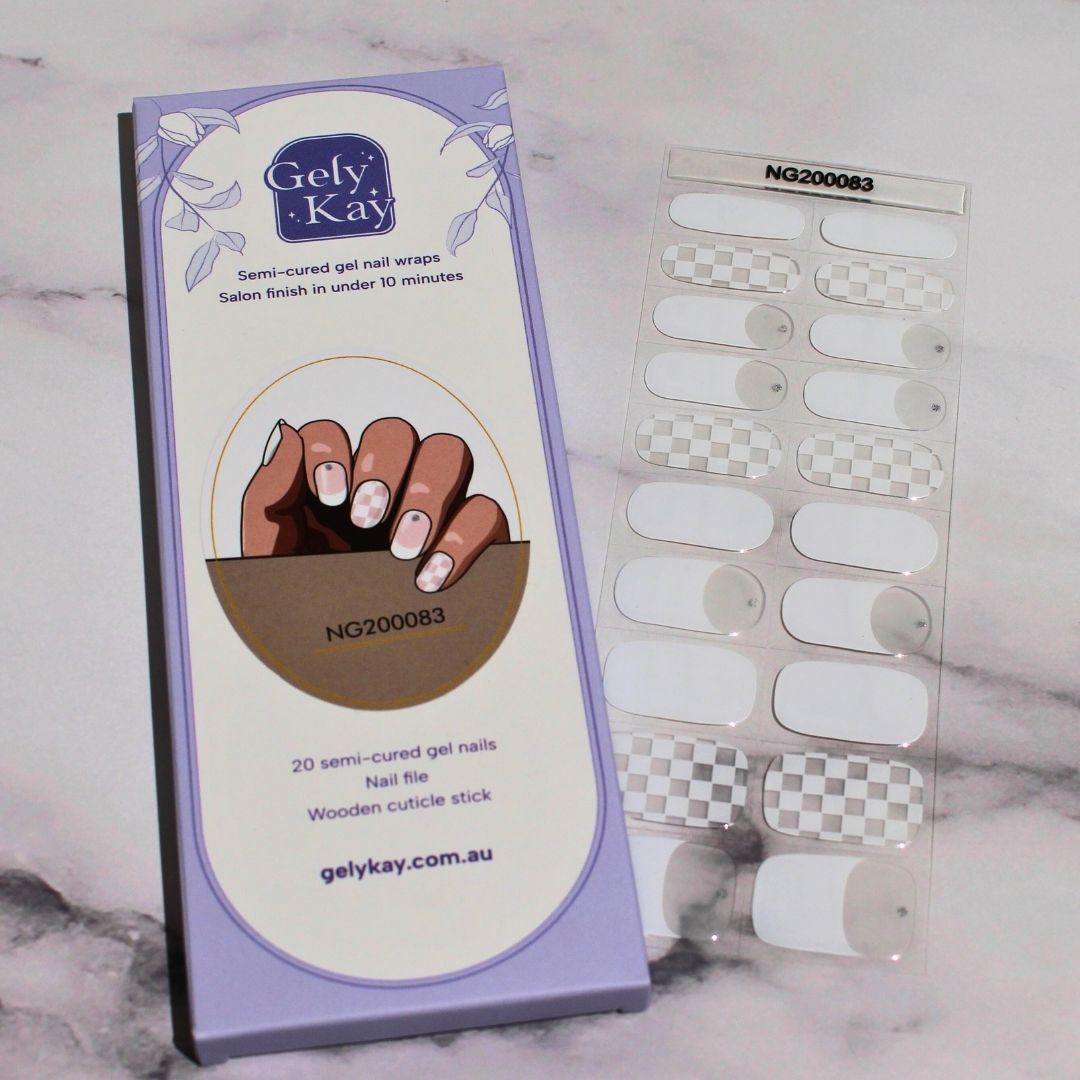 Chic Check Semi Cured Gel Nail Kit