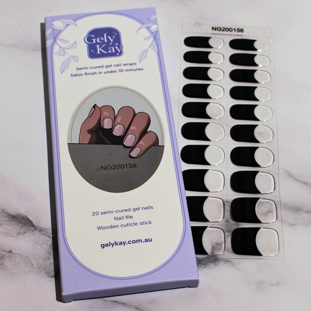 Black Tips Semi Cured Gel Nail Kit