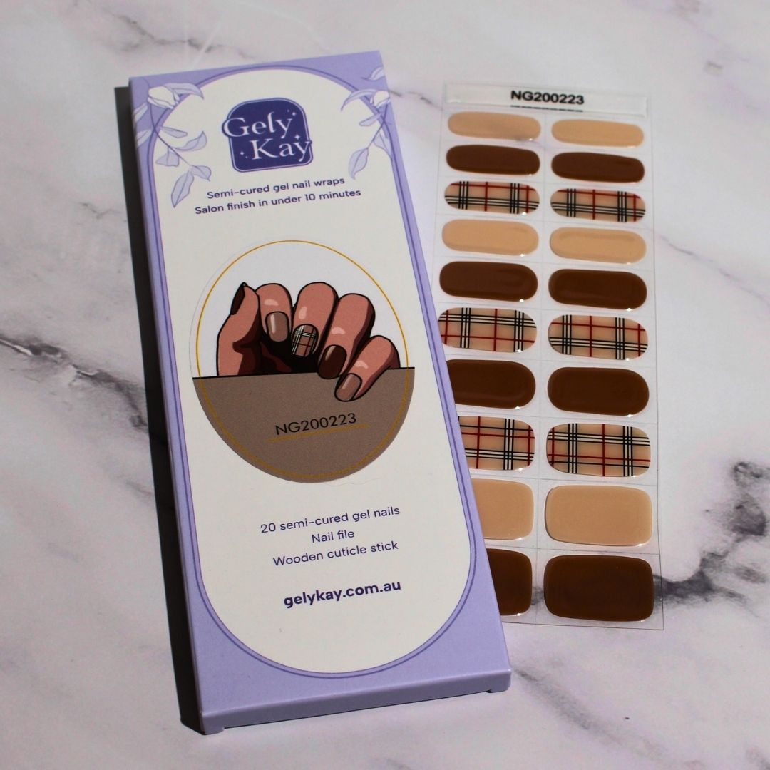 Toffee Tartan Semi Cured Gel Nail Kit
