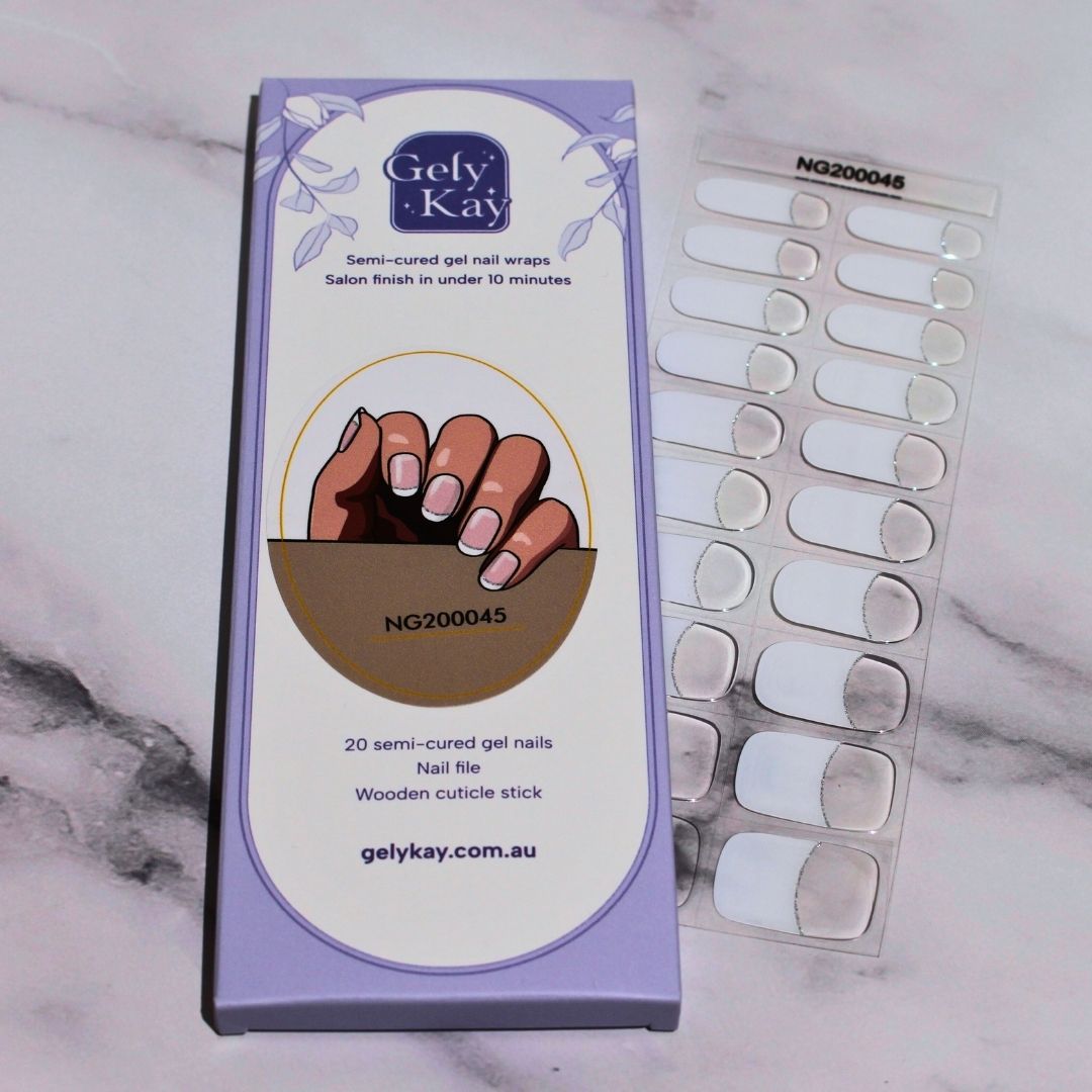 French Tips Semi Cured Gel Nail Kit