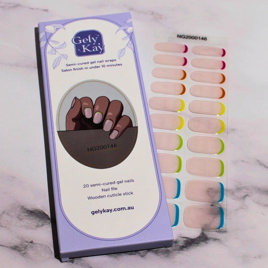 Rainbow Tips Semi Cured Gel Nail Kit