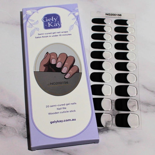 Black Tips Semi Cured Gel Nail Kit