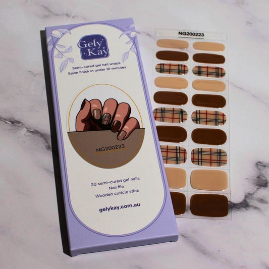 Toffee Tartan Semi Cured Gel Nail Kit